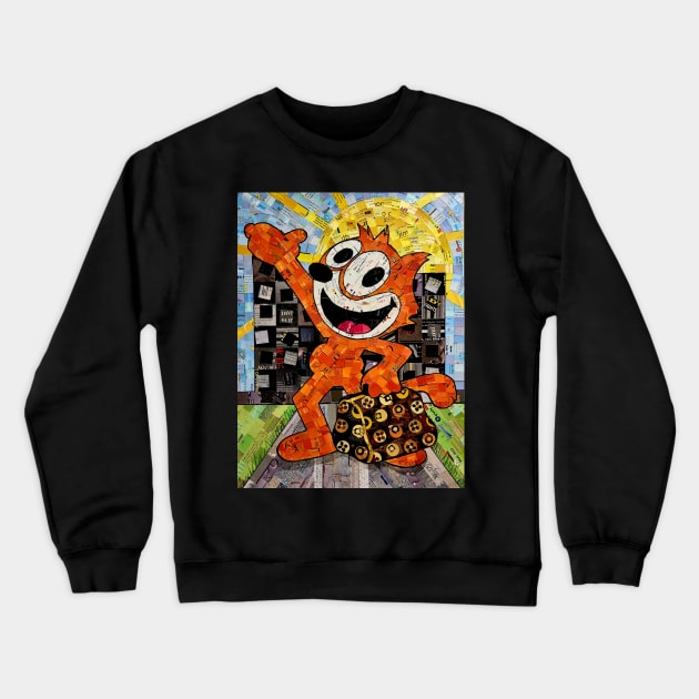 Felix Goes to Fifth Ave! Crewneck Sweatshirt by SchimmelArt